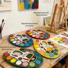 Acuarelas Sólidas Portátiles en Estuche Metálico, Colores Duraderos, para Viaje, Sketching y Pintura al Aire Libre - Una pieza - Ver 2