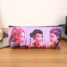 Kpop Demon Hunters New Kpop Demon Hunting Girl Group Pencil Case, Cute Student Large Capacity Stationery Bag, PU Single Layer Storage Bag, Back To School Gift - Multicolor - View 10