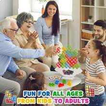 Children's Brick Building Blocks, Stacking Balance Toy, Tower Swing Set, Tall Russian Building Blocks, Stacking Desktop Toy XNOC - 32 Blocks With Base - View 5