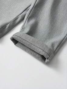 BOARNSEORL 3pcs Baby Boys Gentleman Outfit Set - Long Sleeve Shirt With Bow Tie, Suspender Pants, And Hat, Fashionable And Dapper For Birthday Party, Choir, 1st Birthday, Wedding, Ring Bearer - Light Grey - View 7