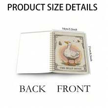 1 Cute "Cute Goose" Spiral Notebook Diary, Retro Pink Beige Cover With Goose Pattern, White Binding And Inner Pages, Compact Handbook, Dot Matrix/Illustration Pages, Suitable As A Cute Gift For Gifts, Office And Art Supplies - 1 - View 3