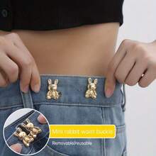 Detachable Rabbit Design Waist Button, Denim Waist Extender Adjustable Elastic Waist Button - Multicolor - View 2