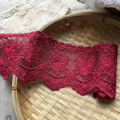 1/5 Yards Lace For Sewing Lace Trim European Crown Wedding Decals With Non-Elastic Embroidered Lace Decorations, Curtain Tablecloth Slipcovers For Bridal Clothing Additions Dress Decoration, Home Decor And Beginner Sewing