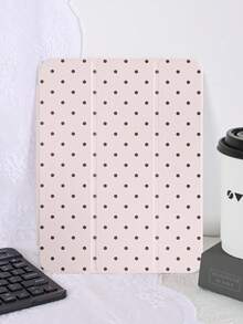 1pc Pink Polka Dot Painted Tablet Case, Compatible With Ipad Mini4/Mini5/Mini6/Mini7/Air/Air2/9.7/10.2/10.5/Air4/Air5/10.9/Pro 11-Inch/10th Gen/Compatible With Ipad Air 11-In.(M2)-2024/Compatible With Ipad Pro11-In.(M4)-2024/Air 11-Inch (M3) 2025/Compatible With Ipad (A16) 11 Inch 11th Generation 2025, Galaxy Tab A8 10.5 Inch 2022. Features: Built-In Pencil Slot, Tri-Fold Stand, TPU Soft Edge Protection, Magnetic Sleep/Wake, Cute/Creative/Personalized/Fun Design. - Multicolor - View 3