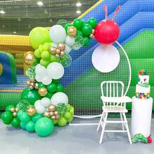 50pcs 10 Inch Green & White Balloons With Confetti, Jungle Theme, Perfect For Kids Boys Birthday Parties, Baby Showers, Anniversaries & More - Multicolor - View 5