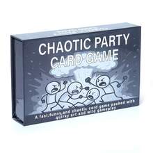 CHAOTIC PARTY Strategic Draw And Avoid Card Game Featuring Risk Taking Bluffing And Player Interaction Use Action Cards To Skip Steal Peek And Control Turns Survive By Outsmarting Opponents In Fast Chaotic Party Gameplay Designed For Large Group Social Fun - Black - View 1