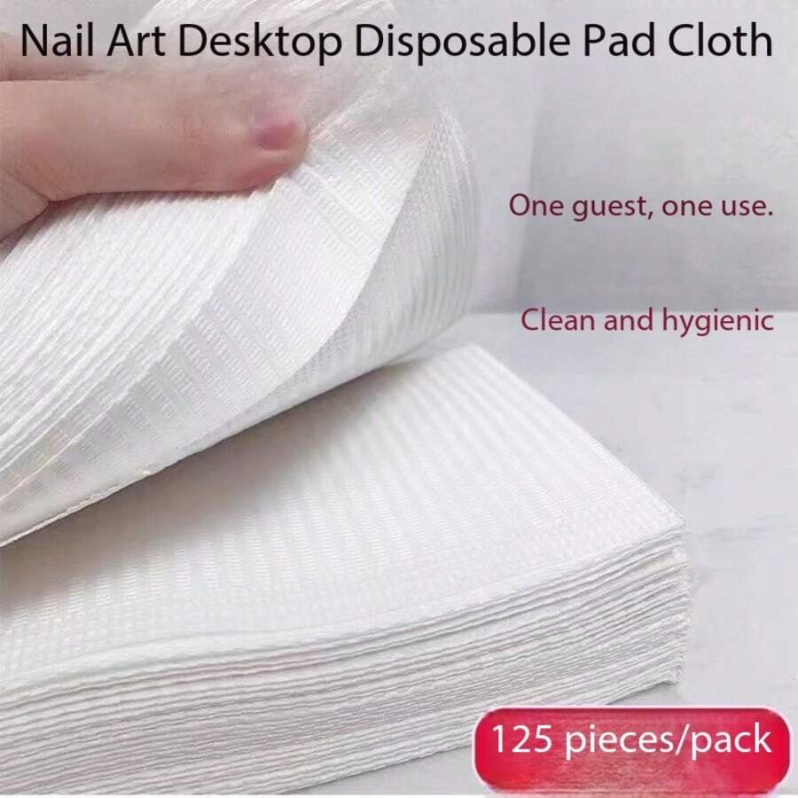Disposable Japanese Manicure Desk Mat, Waterproof Anti-Fouling Double-Sided Absorbent Cleaning Pad, Hand Rest Mat - White - View 1