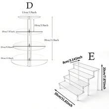1 Set Acrylic Transparent Cupcake Stand, Acrylic Tiered Dessert Display Rack Suitable For Parties, Weddings, Birthday Celebrations - Clear - View 3