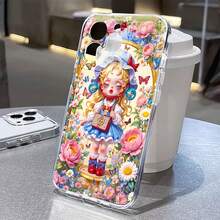 Una linda chica rodeada de flores y mariposas, una hermosa obra de arte. Esta elegante funda para teléfono es compatible con Samsung, Apple, OPPO, , etc. Fabricada en TPU flexible, resistente a golpes y arañazos, ofrece una excelente protección contra caídas y un agarre cómodo. Es un regalo ideal para familiares, amigos y seres queridos, y una opción perfecta para festivales. Fundas para iPhone, San Valentín, artículos de , fundas para hombre, celulares y accesorios, funda transparente para teléfono. - transparente - Ver 3