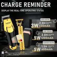 HIENA LQT 3pcs/2pcs/1pc Men's Grooming Tool Set – Rechargeable Hair Clipper, Beard Trimmer, And T-Shaped Carving Scissors; Cordless Multi-Functional Hair Clipper With Adjustable Guide Comb And Portable Razor; Perfect For At-Home Haircuts, Beard Styling, And Personal Care; Ideal Gift For Fathers, Boyfriends, And Friends This Holiday Season. - 彩色 - 查看 7