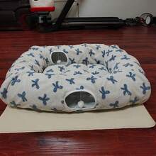 Square Tunnel Bed With Bow Tie Design, Cat Tunnel Hideaway, Self-Entertaining Tunnel Bed, Warm Pet Bed For Autumn/Winter - Multicolor - View 6
