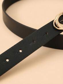 1条儿童新款星形扣腰带，高品质PU腰带，适用于牛仔裤、连衣裙、学生腰带 - 黑色 - 查看 9