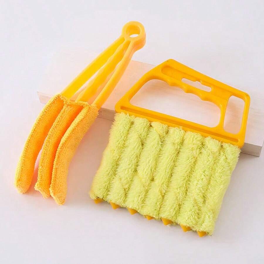 2 Reusable Window Cleaner - Easy To Use And Washable - For Blinds, Blinds, Curtains, Etc. - Removable And Washable Dust Brush, Household Crevice Wizard Air Conditioner Vent Cleaning Brush, Shutter Cleaning Tool - Multicolor - View 1
