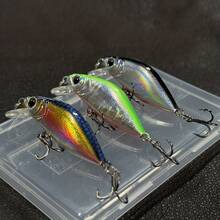 3pcs 4.8cm 4.3g Micro Fishing Lures, Sinking Wobble Baits With Laser Coating, Reflective Fish Attracting, Sharp Treble Hooks - Multicolor - View 2