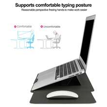 15-16 英寸笔记本电脑保护套，带支架和鼠标垫，适用于 MacBook Pro/Air 及其他 11-16 英寸超极本笔记本电脑，兼容 Air 13.3、Pro 13、iPad 10、Air 6、Pro 13 - 彩色 - 查看 11