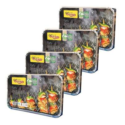 4 X Bar-Be-Quick Party Size Instant Barbecue 8-10 Person Disposable BBQ Barbecue