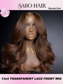 30 Inch 13x4 13x6 Lace Front Wig Body Wave Human Frontal Hair Wig 200% Density HD Transparent Invisible Lace Wig Wavy Blended Hair Wig Chocolate Brown For Pre Plucked With Baby Hair - Brown - View 2