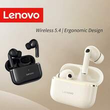 Lenovo Tai nghe nhét tai cổ điển, kết nối không dây Bluetooth 5.4, chất lượng cao, thời lượng pin dài, thiết kế công thái học, vừa vặn thoải mái, tương thích rộng rãi với nhiều thiết bị, khử tiếng ồn thông minh, tai nghe thể thao. - màu đen - Xem 3