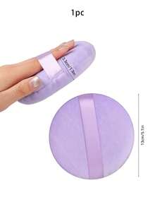 1/2pcs Velvet=Fixed Powder Large Washable Round Makeup Sponge, Used For Facial Cleansing, Makeup And Powder Release, Bath Powder - Multicolor - View 3