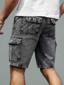 Celana Jeans Kargo Kasual Modis untuk Pria - Grey - View 4