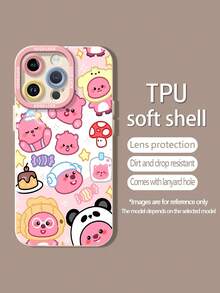 Osos rosas de dibujos animados y otros adorables elementos. Esta elegante funda para teléfono es compatible con Samsung, Apple, OPPO, , etc. Fabricada en TPU flexible, resistente a golpes y arañazos, ofrece una excelente protección contra caídas y un agarre cómodo. Es un regalo ideal para familiares, amigos y seres queridos, y una opción perfecta para festivales. - Blanco - Ver 5