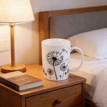 Akcesoria łazienkowe z wzorem mniszka lekarskiego, kubek, kubek do płukania - Biały - Zobacz 4