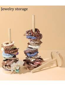 1个木制甜甜圈架，天然木制甜甜圈展示架，甜甜圈塔，珠宝收纳架，厨房纸巾架，家居装饰，适用于婚礼、生日派对、圣诞节、感恩节、新年、甜甜圈展示装饰、派对用品 - 彩色 - 查看 6
