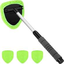 可伸缩铝合金手柄汽车挡风玻璃除雾清洁刷 - 超柔软微纤维玻璃刮水器，多功能刮水器，汽车玻璃刮水器，汽车清洁工具，玻璃清洁刷，汽车配件 - 三角清潔刷 - 查看 9