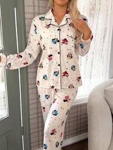Conjunto de pijama con estampado de Minnie y Mickey Mouse de Disney - Multicolor - Ver 4