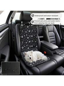 1 pieza Alfombrilla para mascotas impresa en tela Oxford resistente al agua y al desgaste, adecuada para asientos delanteros/traseros, almohadilla para mascotas de viaje al aire libre, cubierta de asiento de coche impermeable para mascotas, suministros para mascotas - Multicolor - Ver 6