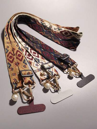 1pc Vintage Pearl Detachable Phone Lanyard, Minimalist Fashion Halter Necklace With Long Pearl Pendant