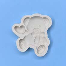 Cartoon Heart-Shaped Bear Silicone Mold, Valentine's Day Gift - White - View 2