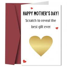 1pc Funny Scratch Mother's Day Card With Envelope, Reveal Card, Interactive Card, Heartfelt Messages For Mom, Special Mother's Day Greeting Card From Daughter Son, Mother's Day Gift - Multicolor - View 7