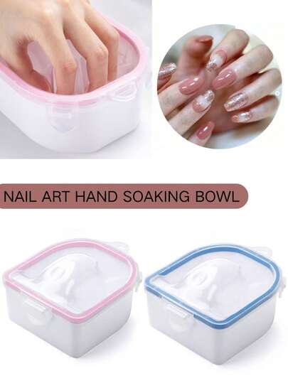 Juego de tazón de remojo de uñas de 2 capas, bandeja removedora de esmalte de uñas, tazón de remojo de uñas para salón de uñas, tazón de remojo de herramientas de uñas, tazón de remojo removedor de esmalte de uñas en gel y polvo. Tazón de remojo de uñas de doble capa, ablanda las cutículas, tazón de remojo de manos grueso y aislado, tazón de remojo de uñas, productos para uñas de material PP.