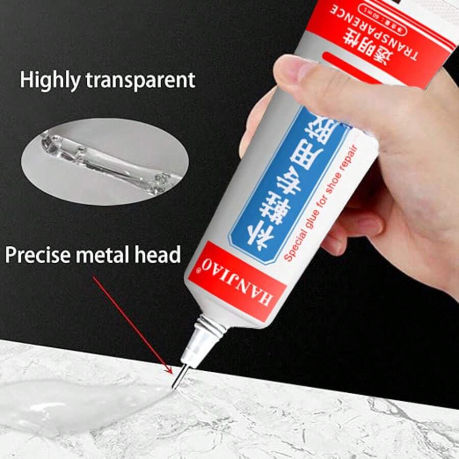 60ml Super Strong Transparent Shoe Sole Repair Glue, Suitable For Sports Shoes, High Heels, Hiking Boots, Leather, Waterproof , Professional-Grade With Fine Tip Applicator - 1 Tube Of Shoe Repair Glue - View 1