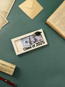 1 pieza Caja de almacenamiento de regalo de dinero para la clase de graduación 2025, Portador de tarjeta de graduación de madera para efectivo, Cartera de sobre de efectivo DIY, Regalo de graduación y cumpleaños - Multicolor - Ver 8