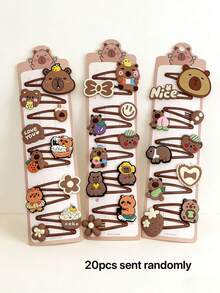 20pcs Cute Capybara Hair Clips - Colorful & Charming, Suitable For Girls - Multicolor - View 10