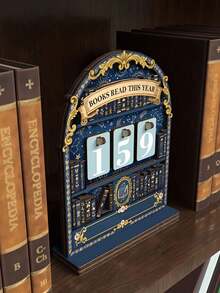 2D Retro Book Reading Tracker, Annual Book Counting Ornament - This Year'S Reading Tracker Can Track Up To 999 Books. Diy With A Base. Ideal For Office Books, Modern Books, Sturdy Structures, Bookshelf Decorations, Book Lovers' Gifts, Book Display And Storage, Bookshelf Counter Displays, And Reading Challenge Gifts. Suitable For Readers, Teachers, Writers, And Book Enthusiasts, Book Lover Gifts, World Book Day Gift Office Desk Accessories Desk Accessories Office Supplies Office Decor - Multicolor - View 14