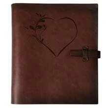 Álbum de fotos de 10.16 x 15.24 cm 200 fotos álbumes de fotos de piel genuino con espacio de escritura con 30 papeles de escritura viajes familia boda graduación sonido álbum de fotos de - Corazón - Ver 4