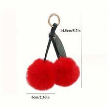 1 件可爱毛绒樱桃钥匙扣 - 女士毛绒绒包包钥匙扣、背包挂饰、汽车钥匙扣 情人节汽车配饰 包包挂饰 可爱哥特风 Y2K 圣诞节礼物创意 包包配饰 带证件夹的挂绳 汽车配饰 包包挂饰 汽车配饰 老师 朋友 姐妹 - 彩色 - 查看 6