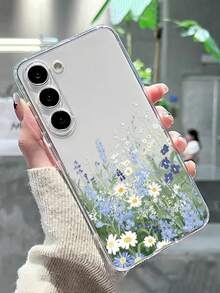 花卉图案防震透明手机壳，兼容 /Galaxy - 彩色 - 查看 2