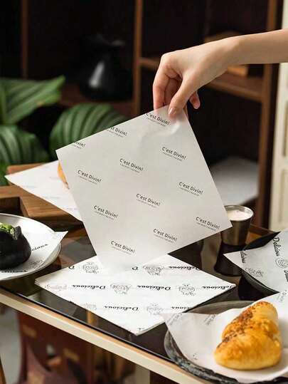 5/50/100pcs Baking Paper, Practical Grease-Proof Paper For Kitchen Baking And Restaurant Service, Suitable As Lining For Bread, Pastries And Other Baked Goods, Also Applicable For Restaurants, Cafes, Home Baking, Afternoon Tea And Light Meal Shops