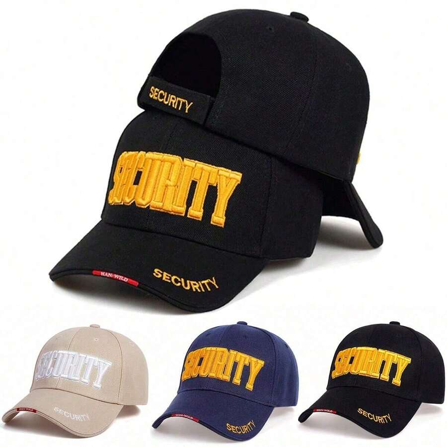1pc Men's SECURITY Embroidered Baseball Cap, Streetwear Fashion Casual Hat For Spring, Autumn, Travel, Beach Vacation - Multicolor - View 1