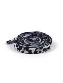 1 pereche de șireturi cu imprimeu leopard alb-negru, textură fină, potrivite pentru adidași, pantofi sport, pantofi casual, pantofi din pânză, ideale pentru cadouri de Ziua Îndrăgostiților - Alb-negru - Vizualizare 1