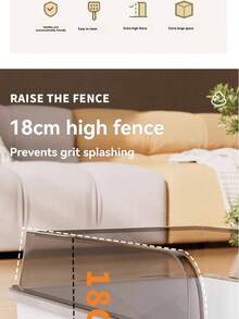 1 Semi-Enclosed Cat Litter Box With Raised Design To Prevent Litter Scatter, Large Capacity Waste Compartment, Extra-Large Cat Litter Scoop For Quick Cleaning - Black Litter Box - View 6