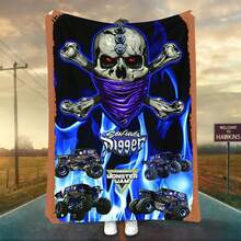1PC 3D Monster Jam Monster Truck Cartoon Blanket, Edgy Gift For Motorsports Fans, Themed Man Cave Decor, Retro Sci-Fi Party Accent & Race Day Souvenir,Soft Throw Blanket For Home Bedroom Bed Sofa Picnic Travel Office Cover Blanket - nhiều màu 30 - Xem 11