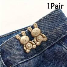 Detachable Rabbit Design Waist Button, Denim Waist Extender Adjustable Elastic Waist Button - Multicolor - View 22