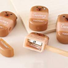 3个创意水豚造型橡皮擦，二合一削笔器，高品质卡通橡皮擦，适合作为学生奖品 - 卡通款 - 查看 5