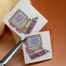 OZLICE Funny Cassette Tape Sticker: Please Be Patient With Me, I'm From The 1900sWater Bottle Sticker, Funny Stickers, Cute Stickers, Laptop Sticker, Stickers, Sticker For Laptop - Light Film - View 2