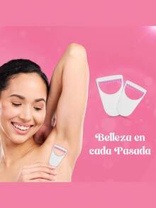 Paquete de 6 Rasuradoras Reusables Para Depilación Corporal,  Ergonómico, Acero Inoxidable Con Revestimiento de Platino - Rosa Pálido - Ver 6
